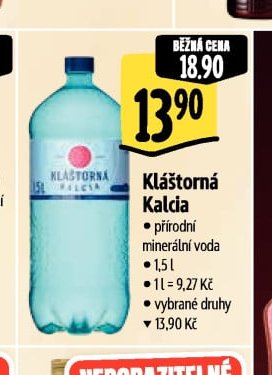 Kláštorná Kalcia přírodní minerální voda