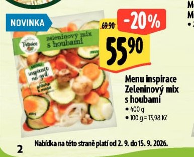 Menu inspirace Zeleninový mix s houbami - Albert aktualniletaky.eu
