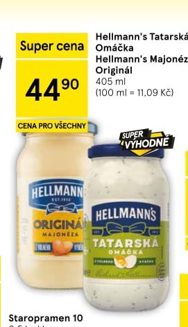 Hellmann's Tatarská omáčka / Majonéza - Tesco aktualniletaky.eu