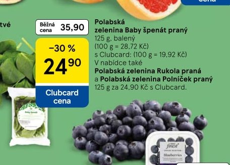 Polabská zelenina Baby špenát praný - Tesco aktualniletaky.eu