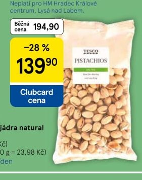 Tesco Pistácie pražené solené - Tesco aktualniletaky.eu