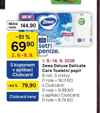 Zewa Deluxe Delicate Toaletní papír - Tesco aktualniletaky.eu