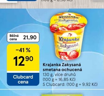 Krajanka Zakysaná smetana ochucená 130 g - Tesco aktualniletaky.eu