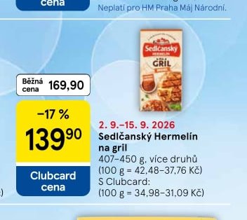 Sedlčanský Hermelín na gril 407-450 g - Tesco aktualniletaky.eu