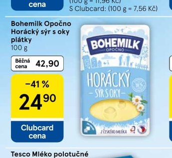 Bohemilk Opočno Horácký sýr s oky 100 g - Tesco aktualniletaky.eu
