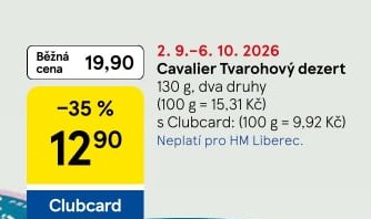 Cavalier Tvarohový dezert - Tesco aktualniletaky.eu