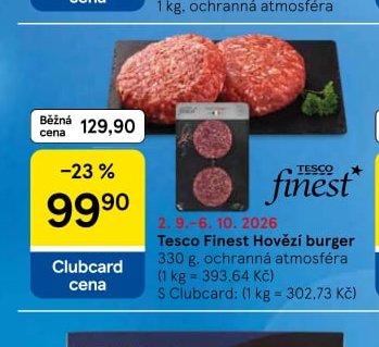 Tesco Finest Hovězí burger - Tesco aktualniletaky.eu