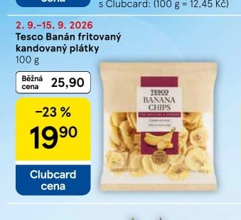 Tesco Banán fritovaný kandovaný plátky - Tesco aktualniletaky.eu