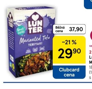 Lunter Marinované tofu Teriyaki - Tesco aktualniletaky.eu