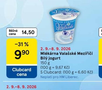 Mlékárna Valašské Meziříčí Bílý jogurt - Tesco aktualniletaky.eu
