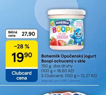 Bohemil Opočenský jogurt Boopi ochucený v skle - Tesco aktualniletaky.eu
