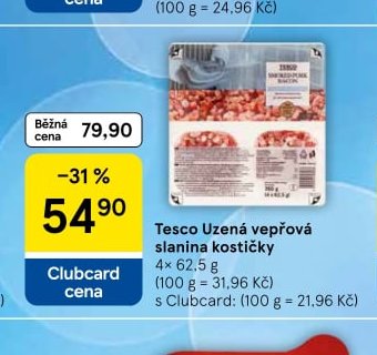Tesco Uzená vepřová slanina kostičky - Tesco aktualniletaky.eu