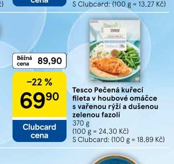 Tesco Pečená kuřecí fileta v houbové omáčce - Tesco aktualniletaky.eu