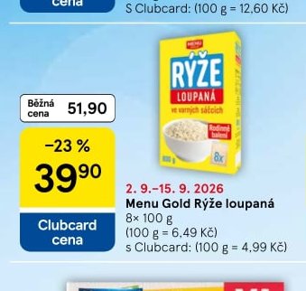 Menu Gold Rýže loupaná - Tesco aktualniletaky.eu