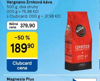Vergnano Zrnková káva - Tesco aktualniletaky.eu