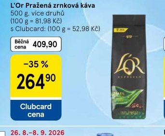 L'Or Pražená zrnková káva - Tesco aktualniletaky.eu