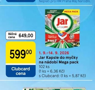Jar Kapsle do myčky na nádobí Mega pack - Tesco aktualniletaky.eu