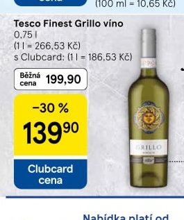 Tesco Finest Grillo víno - Tesco aktualniletaky.eu