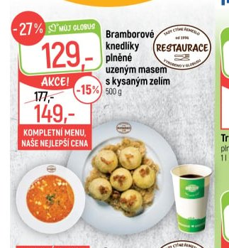 Bramborové knedlíky plněné s kysaným zelím