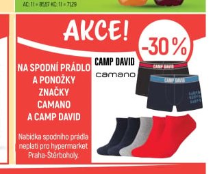 Spodní prádlo a ponožky značky Camano a Camp David