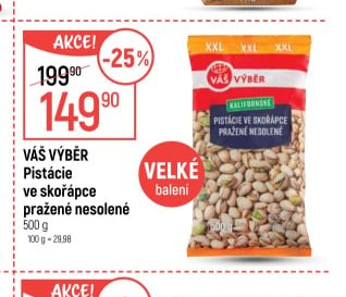 Váš Výběr Pistácie ve skořápce pražené nesolené