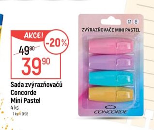 Sada zvýrazňovačů Concorde Mini Pastel