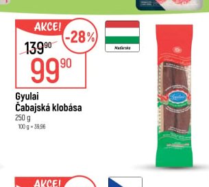 Gyulai Čabajská klobása