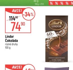 Lindor Čokoláda