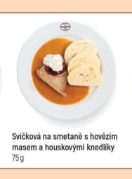 Svíčková na smetaně s hovězím masem a houskovými knedlíky 75 g