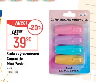 Sada zvýrazňovačů Concorde Mini Pastel - Globus aktualniletaky.eu