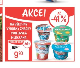 Zvolenská mlékárna jogurty