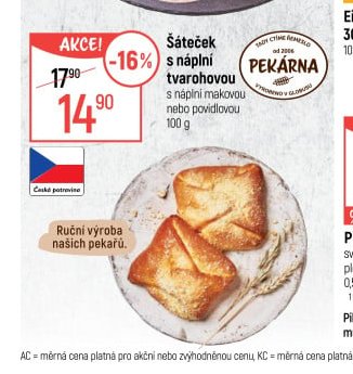 Šáteček s náplní tvarohovou nebo povidlovou - Globus aktualniletaky.eu