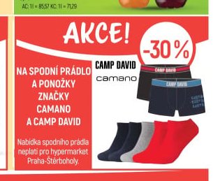 Na spodní prádlo a ponožky značky Camano a Camp David - Globus aktualniletaky.eu