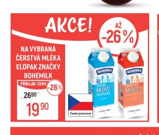 Na vybraná čerstvá mléka Elopak značky Bohemilk - Globus aktualniletaky.eu