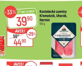 Kostelecké uzeniny Křemešník, Uherák, Hermín 100g - Globus aktualniletaky.eu