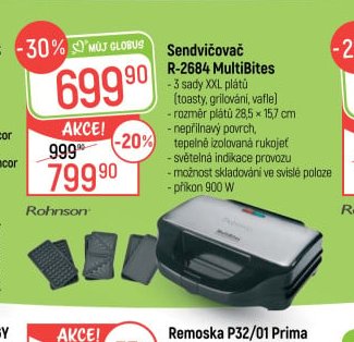 Sendvičovač R-2684 MultiBites - Globus aktualniletaky.eu