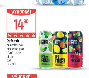 Refresh nealkoholické ochucené pivo - Globus aktualniletaky.eu