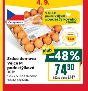 Srdce domova Vejce M podestýlková - BILLA aktualniletaky.eu