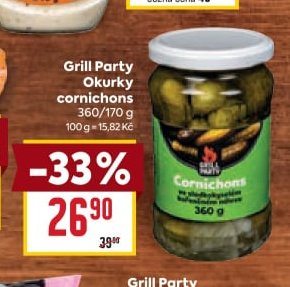 Grill Party Okurky cornichons 360/170g
