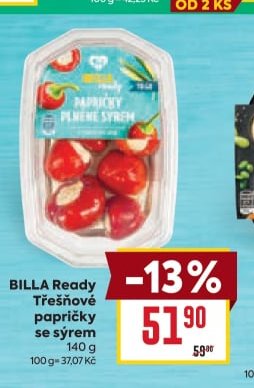 BILLA Ready Třešňové papričky se sýrem 140 g - BILLA aktualniletaky.eu