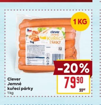 Clever jemné kuřecí párky - BILLA aktualniletaky.eu