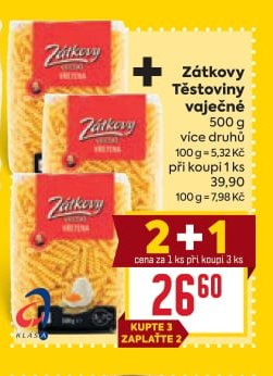 Zátkovy Těstoviny vaječné
