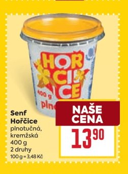 Senf Hořčice plnotučná, kremžská