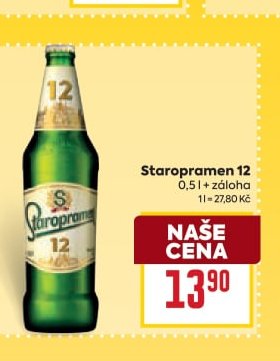 Staropramen 12 0,5 l + záloha - BILLA aktualniletaky.eu
