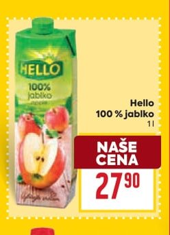 Hello 100% jablko 1l - BILLA aktualniletaky.eu