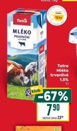 Tatra Mléko trvanlivé 1,5 % - BILLA aktualniletaky.eu