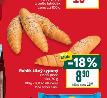 Rohlík žitný sypaný - BILLA aktualniletaky.eu