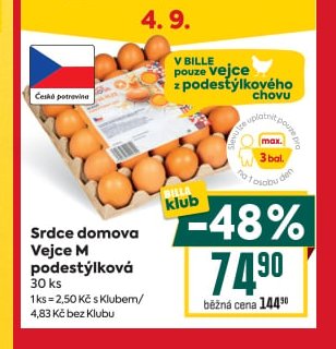 Srdce domova Vejce M podestýlková - BILLA aktualniletaky.eu