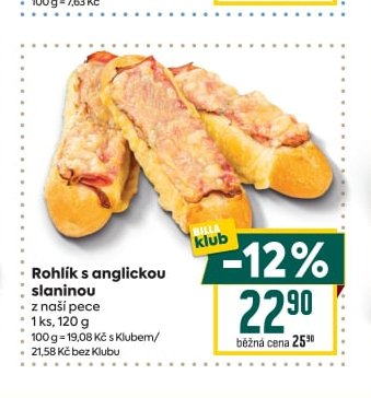 Rohlík s anglickou slaninou 120 g - BILLA aktualniletaky.eu
