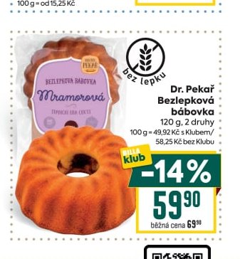 Dr. Pekař Bezlepková bábovka 120 g - BILLA aktualniletaky.eu